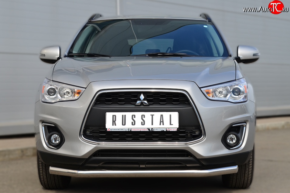 16 999 р. Одинарная защита переднего бампера диаметром 63 мм SLITKOFF Mitsubishi ASX 1-ый рестайлинг (2013-2016)  с доставкой в г. Владивосток