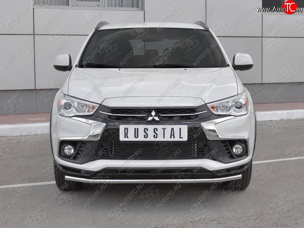 14 999 р. Защита переднего бампера (Ø42 мм, нержавейка) SLITKOFF  Mitsubishi ASX (2017-2020) 2-ой рестайлинг  с доставкой в г. Владивосток