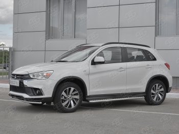 14 999 р. Защита переднего бампера (Ø42 мм, нержавейка) SLITKOFF  Mitsubishi ASX (2017-2020) 2-ой рестайлинг  с доставкой в г. Владивосток. Увеличить фотографию 2