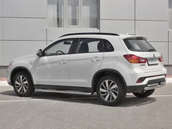 18 549 р. Защита заднего бампера (Ø63/2 по 42 мм, нержавейка) SLITKOFF  Mitsubishi ASX (2017-2020) 2-ой рестайлинг  с доставкой в г. Владивосток. Увеличить фотографию 2