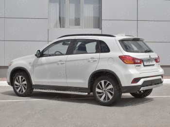 10 349 р. Защита заднего бампера (Ø75x42 мм, нержавейка) Russtal  Mitsubishi ASX (2017-2020) 2-ой рестайлинг  с доставкой в г. Владивосток. Увеличить фотографию 2