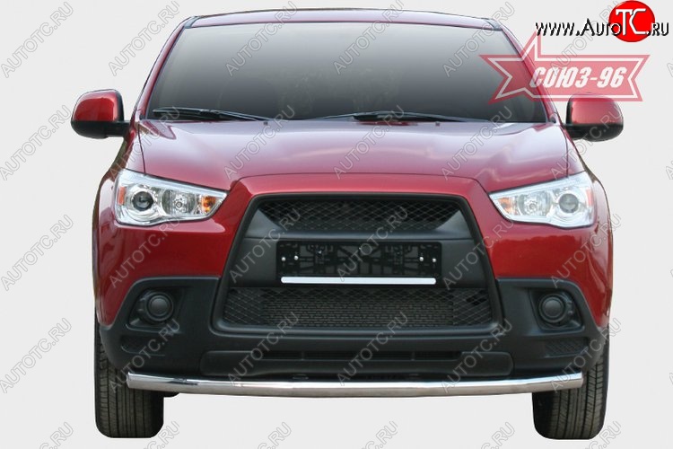 8 369 р. Защита переднего бампера одинарная Souz-96 (d60) Mitsubishi ASX дорестайлинг (2010-2012)  с доставкой в г. Владивосток