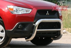 10 934 р. Защита переднего бампера Souz-96 (d76) Mitsubishi ASX дорестайлинг (2010-2012)  с доставкой в г. Владивосток. Увеличить фотографию 2