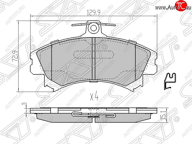 1 299 р. Колодки тормозные SAT (передние)  Mitsubishi Carisma - Colt ( Z20, Z30 хэтчбэк 3 дв.,  Z30)  с доставкой в г. Владивосток