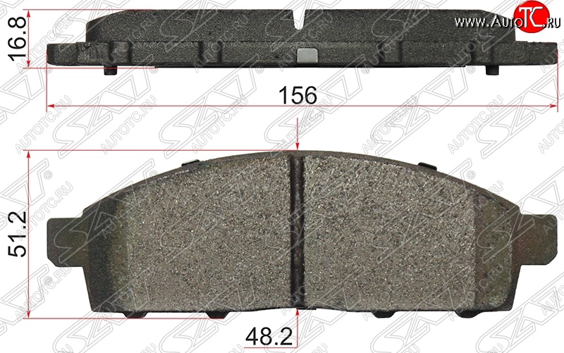 1 489 р. Колодки тормозные SAT (передние) Mitsubishi L200 4  дорестайлинг (2006-2014)  с доставкой в г. Владивосток