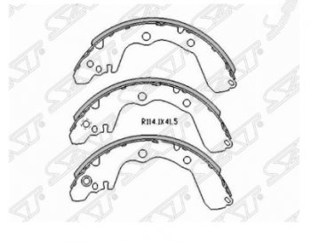 Комплект задних тормозных колодок SAT Mitsubishi (Митсубиси) Colt (Кольт)  CA0 хэтчбэк 3 дв. (1991-1996) CA0 хэтчбэк 3 дв.