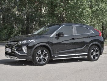 14 999 р. Защита переднего бампера (Ø42 мм, нержавейка) SLITKOFF  Mitsubishi Eclipse Cross  GK (2017-2021) дорестайлинг  с доставкой в г. Владивосток. Увеличить фотографию 2