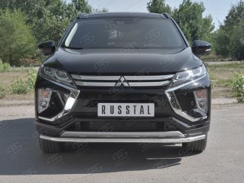 14 999 р. Защита переднего бампера (Ø42 мм, нержавейка) SLITKOFF  Mitsubishi Eclipse Cross  GK (2017-2021) дорестайлинг  с доставкой в г. Владивосток. Увеличить фотографию 1