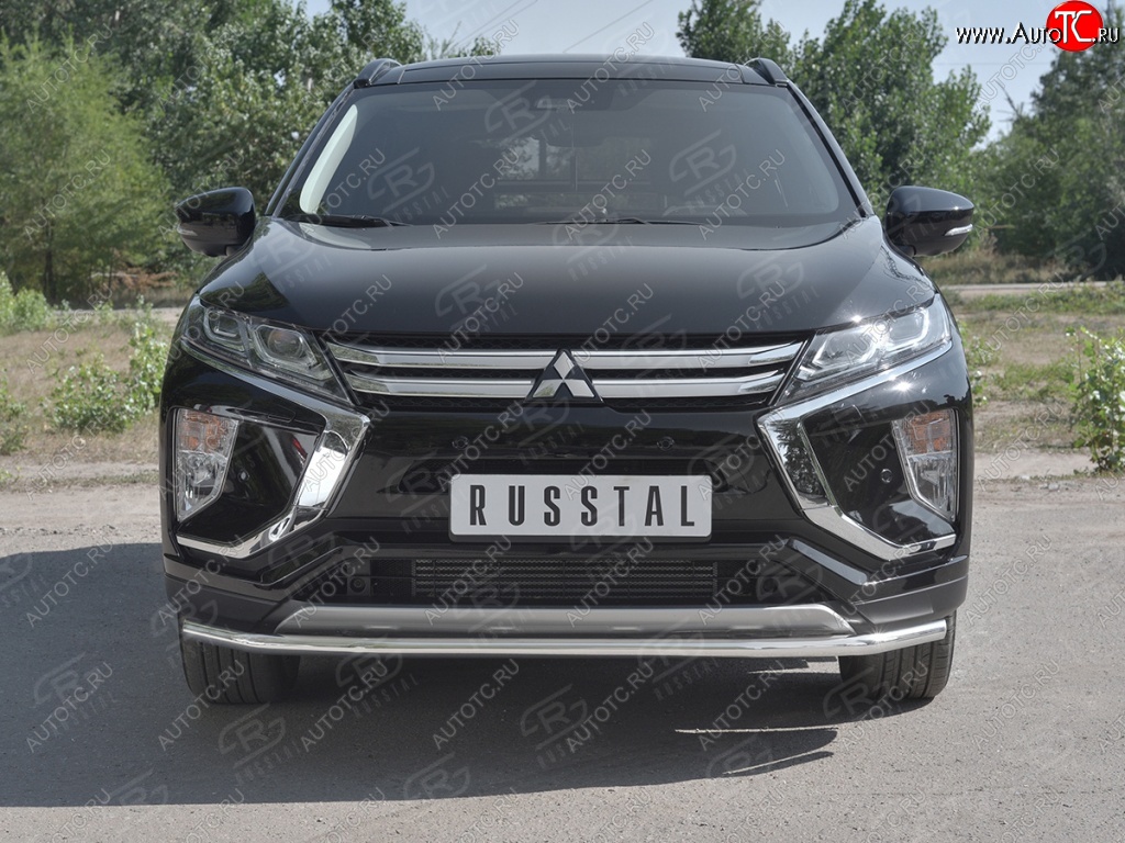 14 999 р. Защита переднего бампера (Ø42 мм, нержавейка) SLITKOFF  Mitsubishi Eclipse Cross  GK (2017-2021) дорестайлинг  с доставкой в г. Владивосток