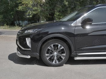 16 999 р. Защита переднего бампера (Ø63 мм, нержавейка) SLITKOFF  Mitsubishi Eclipse Cross  GK (2017-2021) дорестайлинг  с доставкой в г. Владивосток. Увеличить фотографию 3