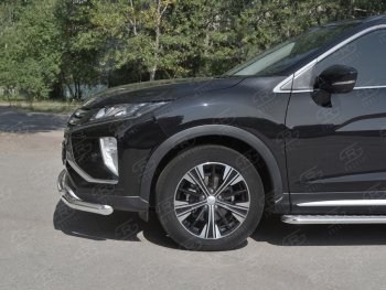 18 449 р. Защита переднего бампера (2 трубы Ø63 и 42 мм, нержавейка) SLITKOFF  Mitsubishi Eclipse Cross  GK (2017-2021) дорестайлинг  с доставкой в г. Владивосток. Увеличить фотографию 3