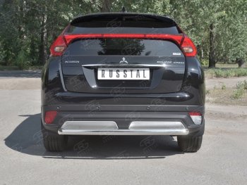 Защита заднего бампера (Ø63 мм, нержавейка) SLITKOFF Mitsubishi (Митсубиси) Eclipse Cross (эклипс)  GK (2017-2021) GK дорестайлинг