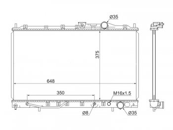 Радиатор двигателя (трубчатый, МКПП/АКПП) SAT Mitsubishi (Митсубиси) Galant (Галант)  7 (1992-1996) 7  дорестайлинг седан,  рестайлинг седан