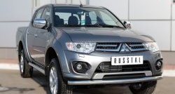 16 999 р. Одинарная защита переднего бампера диаметром 63 мм SLITKOFF  Mitsubishi L200  5 KK,KL (2015-2019) дорестайлинг  с доставкой в г. Владивосток. Увеличить фотографию 4