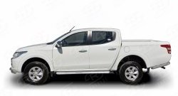 24 749 р. Широкая защита порогов (рестайлинг) Russtal Mitsubishi L200 5 KK,KL дорестайлинг (2015-2019) (Защита порогов с со скосами на торцах (вариант 1))  с доставкой в г. Владивосток. Увеличить фотографию 3