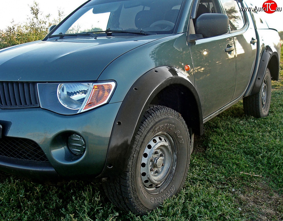 16 999 р. Расширители арок RA (комплект, 90 мм, Standart) Mitsubishi L200 4  дорестайлинг (2006-2014) (Поверхность шагрень)  с доставкой в г. Владивосток