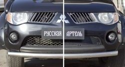 2 499 р. Защитная сетка решетки переднего бампера РА  Mitsubishi L200  4 (2006-2014)  дорестайлинг  с доставкой в г. Владивосток. Увеличить фотографию 2