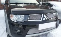 1 539 р. Нижняя сетка на бампер Russtal (хром)  Mitsubishi L200  4 - Pajero Sport  PB  с доставкой в г. Владивосток. Увеличить фотографию 3