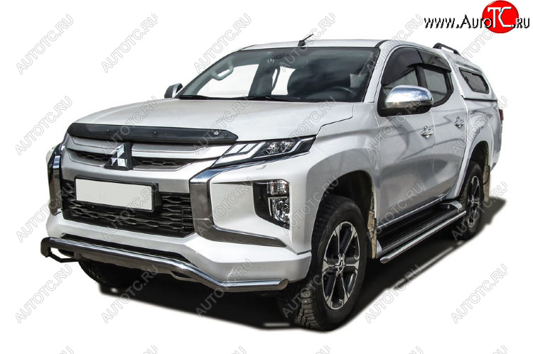 15 949 р. Защита переднего бампера Slitkoff (Ø 57 мм, волна)  Mitsubishi L200  5 KK,KL (2018-2022) рестайлинг (Нержавеющая сталь)  с доставкой в г. Владивосток