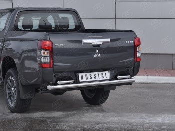 26 999 р. Защита заднего бампера (2 трубы Ø63 и 42 мм , нержавейка) RUSSTAL  Mitsubishi L200  5 KK,KL (2018-2022) рестайлинг  с доставкой в г. Владивосток. Увеличить фотографию 2