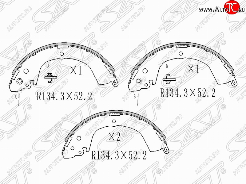 2 379 р. Колодки тормозные задние SAT  Mitsubishi L200  4 (2006-2014)  дорестайлинг  с доставкой в г. Владивосток