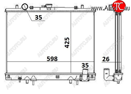 8 549 р. Радиатор двигателя SAT (пластинчатый, 2.5D, МКПП/АКПП, 4WD)  Mitsubishi L200 ( 3 K6T-K7T,  3 K74T) (1996-2006) дорестайлинг, рестайлинг  с доставкой в г. Владивосток