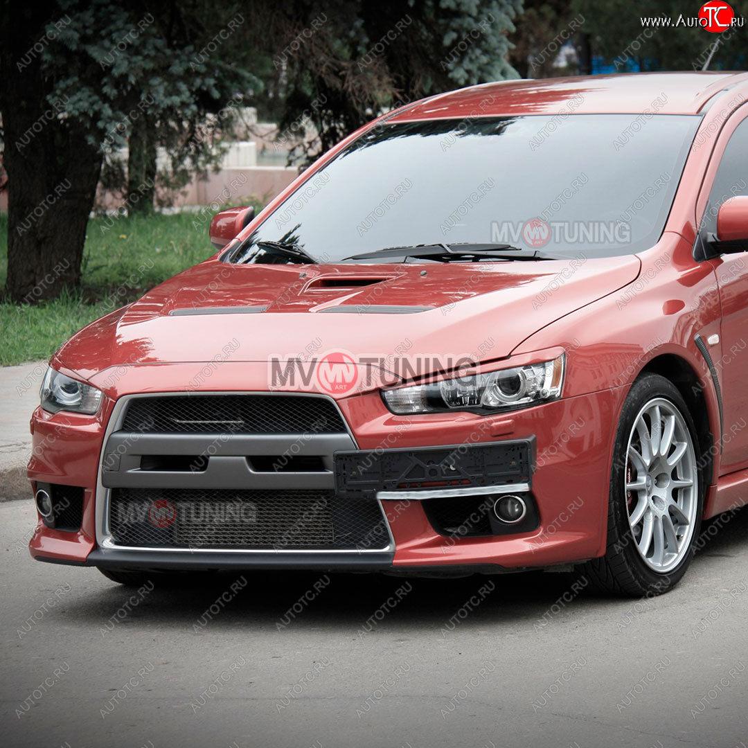 1 149 р. Реснички на фары Mitsubishi Lancer 10 седан дорестайлинг (2007-2010) (Неокрашенные)  с доставкой в г. Владивосток