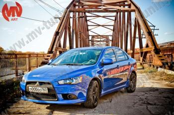 Накладки порогов EVO Mitsubishi Lancer 10 седан рестайлинг (2011-2017)