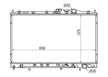 Радиатор двигателя SAT (пластинчатый, МКПП/АКПП) Mitsubishi (Митсубиси) Lancer (Лансер)  7 (1991-1995) 7 седан