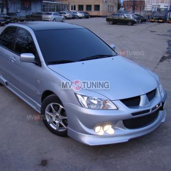 1 149 р. Реснички на фары var №1 (узкие) Mitsubishi Lancer 9 1-ый рестайлинг седан (2003-2005) (Неокрашенные)  с доставкой в г. Владивосток. Увеличить фотографию 2