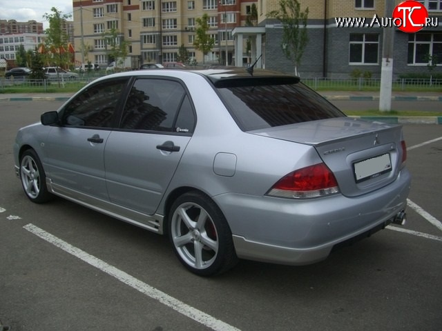 4 999 р. Накладка на задний бампер EGR Mitsubishi Lancer 9 1-ый рестайлинг седан (2003-2005) (Неокрашенная)  с доставкой в г. Владивосток