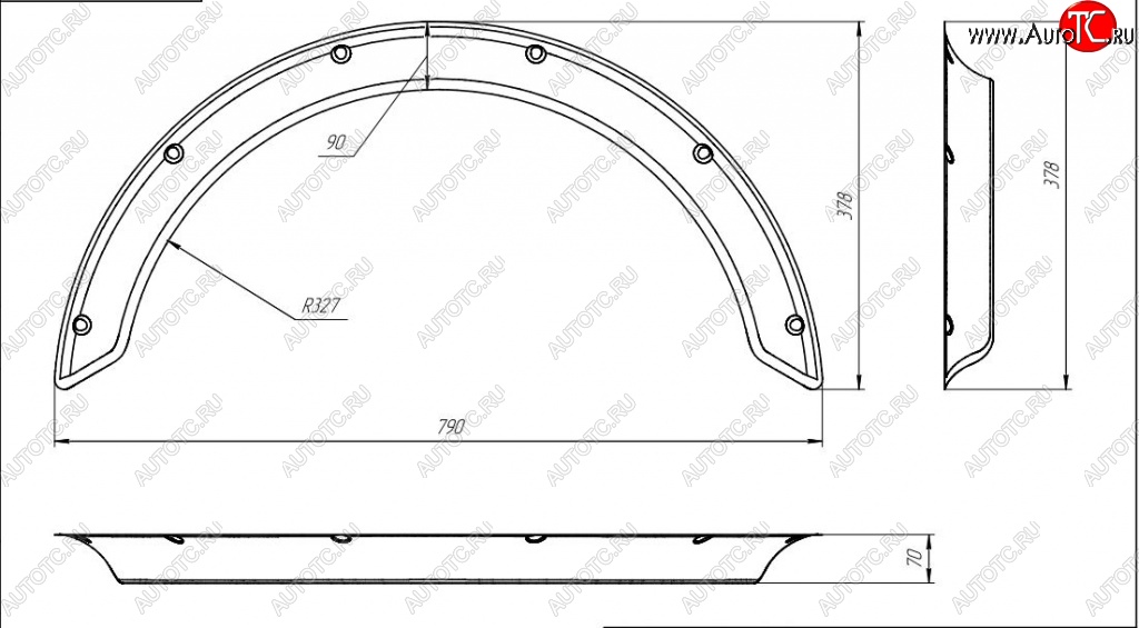 4 899 р. Универсальные арки New School (70 мм) Fiat Panda 2 169 (2003-2011) (Шагрень: 4 шт)  с доставкой в г. Владивосток