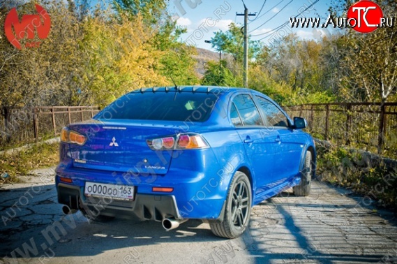 1 649 р. Козырёк на заднее стекло Zodiak Generator (6 зубьев) Mitsubishi Lancer 10 седан дорестайлинг (2007-2010) (Неокрашенный)  с доставкой в г. Владивосток