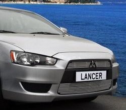 Декоративные вставки решетки радиатора Novline Mitsubishi Lancer 10 седан дорестайлинг (2007-2010)