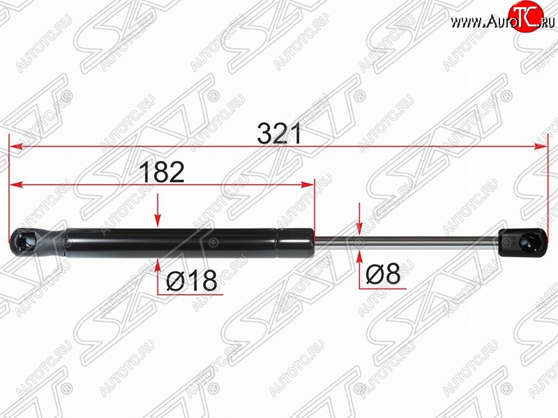 599 р. Газовый упор крышки багажника SAT  Mitsubishi Lancer  10 (2007-2017) седан дорестайлинг, хэтчбэк дорестайлинг, седан рестайлинг, хэтчбек 5 дв рестайлинг  с доставкой в г. Владивосток