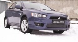 939 р. Зимняя заглушка решетки переднего бампера РА Mitsubishi Lancer 10 седан дорестайлинг (2007-2010)  с доставкой в г. Владивосток. Увеличить фотографию 3