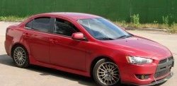 4 549 р. Пороги накладки Evo Mitsubishi Lancer 10 хэтчбэк дорестайлинг (2007-2010) (Неокрашенные)  с доставкой в г. Владивосток. Увеличить фотографию 4