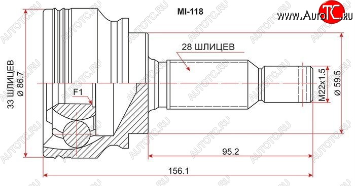 2 369 р. ШРУС SAT (наружный)  Mitsubishi Lancer  10 (2007-2017) седан дорестайлинг, хэтчбэк дорестайлинг, седан рестайлинг, хэтчбек 5 дв рестайлинг  с доставкой в г. Владивосток