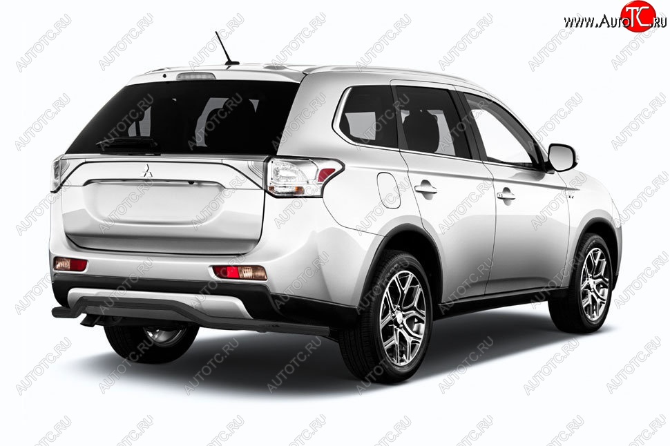 10 399 р. Защита заднего бампера Slitkoff (волна длинная, d57) Mitsubishi Outlander GF 2-ой рестайлинг (2015-2018) (Сталь с полимерным покрытием. Цвет: чёрный)  с доставкой в г. Владивосток