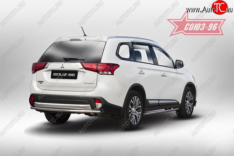 9 404 р. Защита заднего бампера Souz-96 (d42) Mitsubishi Outlander GF 2-ой рестайлинг (2015-2018)  с доставкой в г. Владивосток