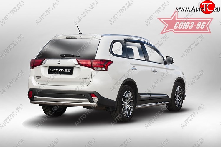 11 249 р. Защита заднего бампера Souz-96 (d60) Mitsubishi Outlander GF 2-ой рестайлинг (2015-2018)  с доставкой в г. Владивосток