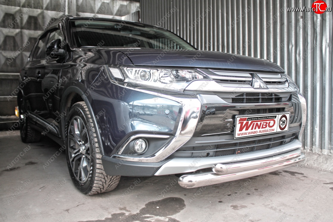 13 999 р. Защита переднего бампера Mitsubishi Outlander 2014+  Mitsubishi Outlander  GF (2015-2018) 2-ой рестайлинг  с доставкой в г. Владивосток