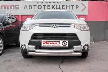 13 999 р. Защита переднего бампера Mitsubishi Outlander 2014+  Mitsubishi Outlander  GF (2015-2018) 2-ой рестайлинг  с доставкой в г. Владивосток. Увеличить фотографию 2