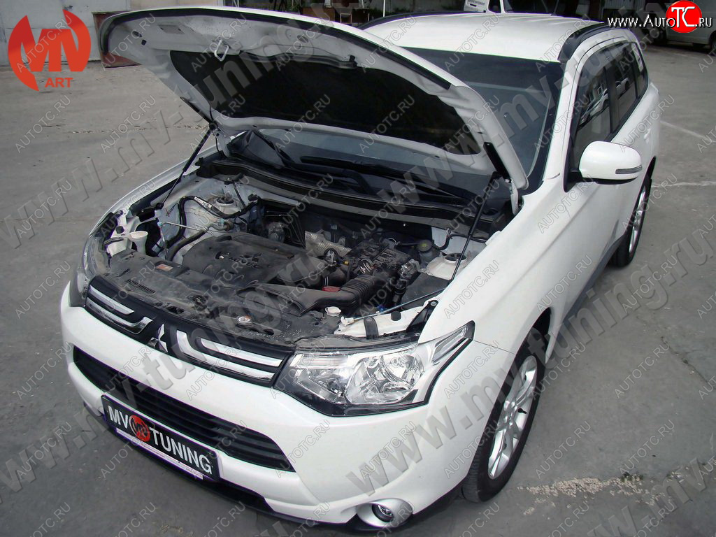 4 099 р. Упор капота MV-Tuning (двойной) Mitsubishi Outlander GF 3-ий рестайлинг (2018-2022)  с доставкой в г. Владивосток