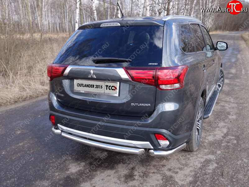 15 999 р. Защита заднего бампера (короткая) ТСС (нержавейка d 60,3 мм) Mitsubishi Outlander GF 2-ой рестайлинг (2015-2018)  с доставкой в г. Владивосток