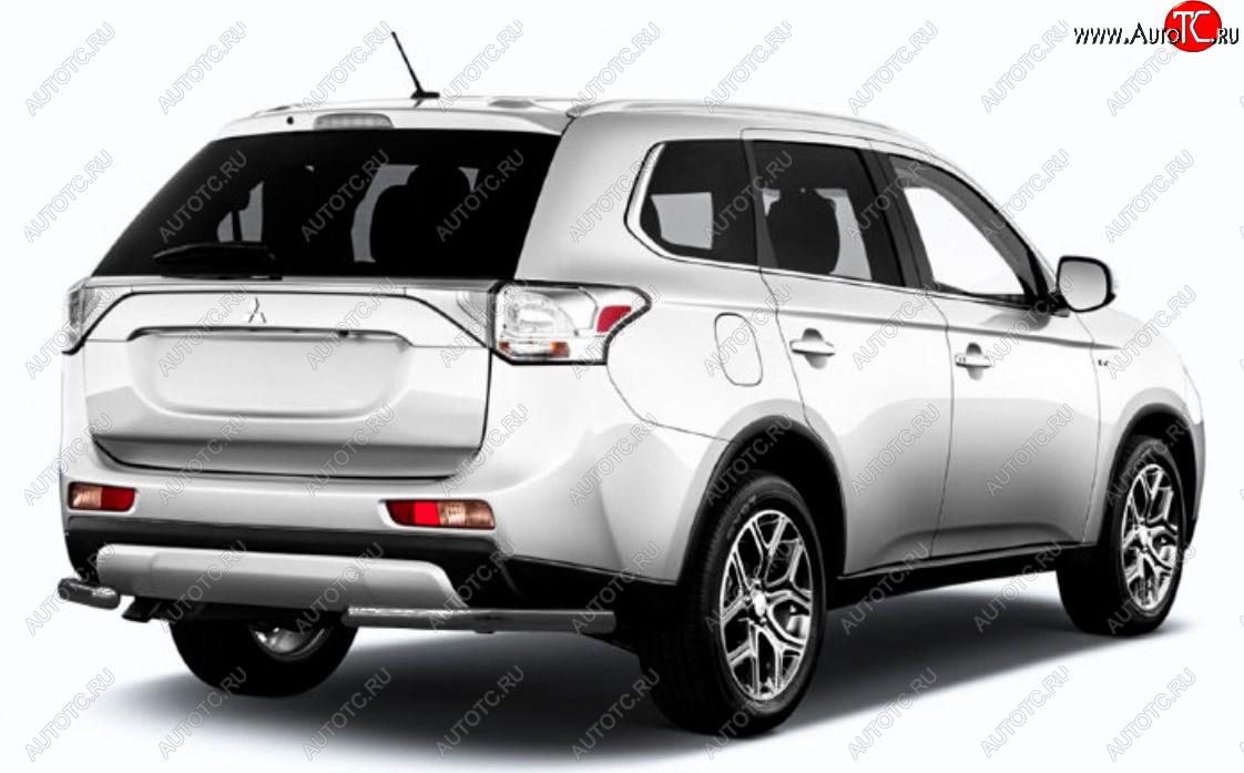 6 999 р. Защита заднего бампера Slitkoff (Ø 57 мм) Mitsubishi Outlander GF 2-ой рестайлинг (2015-2018) (Сталь с полимерным покрытием. Цвет: черный)  с доставкой в г. Владивосток