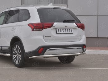 16 449 р. Защита заднего бампера (Ø42 мм, нержавейка) SLITKOFF Mitsubishi Outlander GF 3-ий рестайлинг (2018-2022)  с доставкой в г. Владивосток. Увеличить фотографию 2