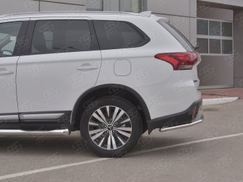 16 449 р. Защита заднего бампера (Ø42 мм, нержавейка) SLITKOFF Mitsubishi Outlander GF 3-ий рестайлинг (2018-2022)  с доставкой в г. Владивосток. Увеличить фотографию 3