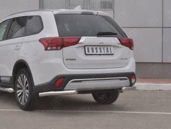 13 899 р. Защита заднего бампера (Ø63 мм уголки, нержавейка) SLITKOFF Mitsubishi Outlander GF 3-ий рестайлинг (2018-2022)  с доставкой в г. Владивосток. Увеличить фотографию 3