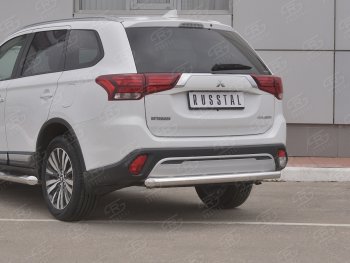 16 799 р. Защита заднего бампера (Ø63 мм, нержавейка) SLITKOFF Mitsubishi Outlander GF 3-ий рестайлинг (2018-2022)  с доставкой в г. Владивосток. Увеличить фотографию 2